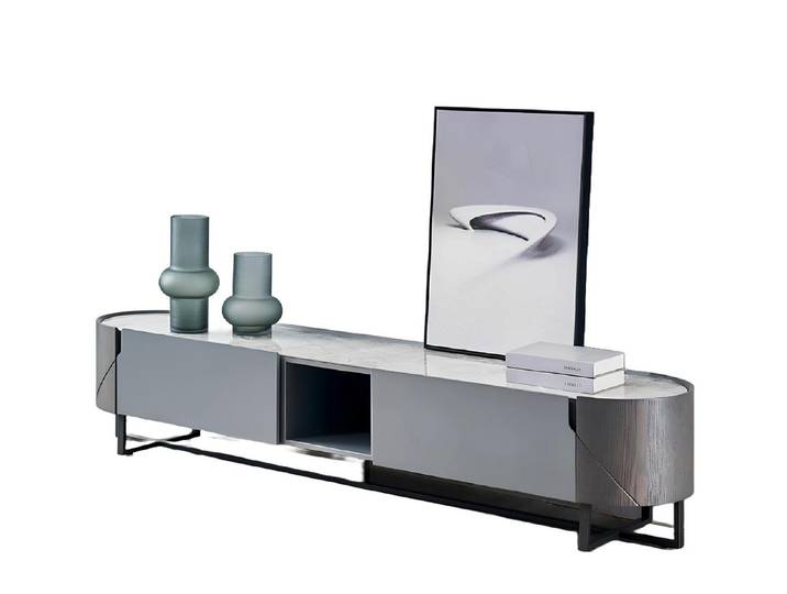 JVmoebel TV-Schrank Grau TV Lowboard aus modernem Design mit hochwertiger Verarbeitung (1-St., RTV Lowboard) Made in Europa