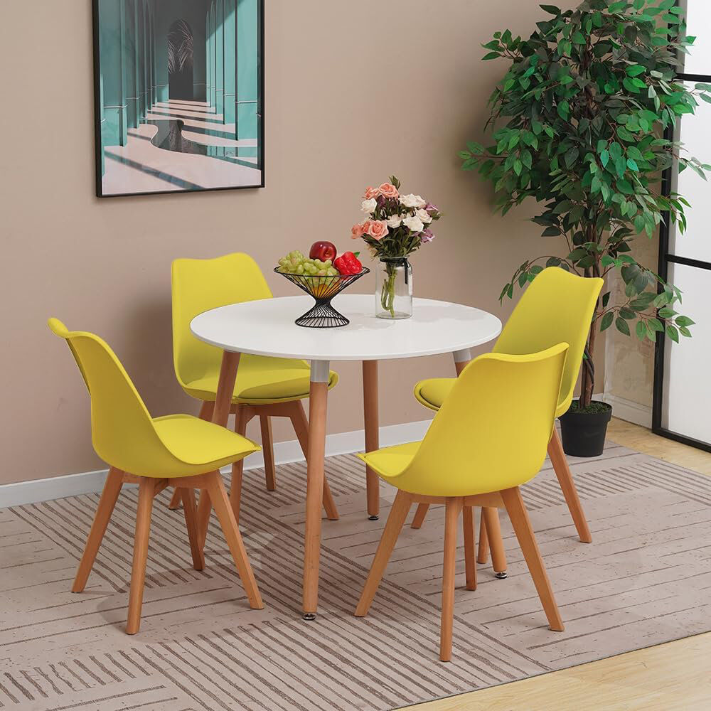 George Oliver 4 - Person Dining Set Yellow 4