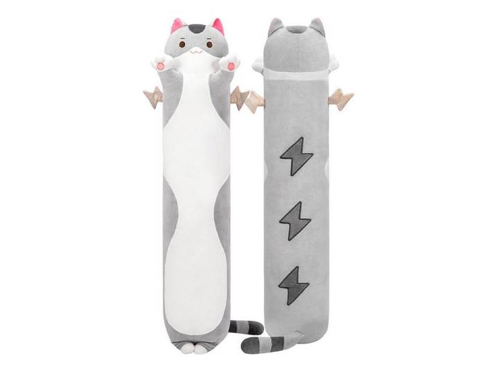 LuxusKollektion Kuscheltier Plüschtier Katze Kätzchen Plüschkissen Spielzeug Geschenk Grau 90 CM (1-St)