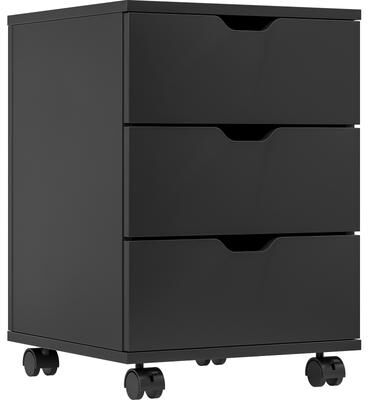 Kodotan sofa 3-Drawer Vertical Filing Cabinet Rolling Wood Mobile File Cabinets Under Desk for Home Office with Casters (Non-Assembled)