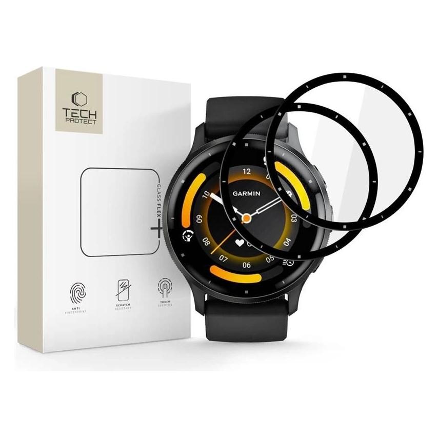 Hofi Tech-Protect Glass Flex+ 2er-Pack Hybridglas für Garmin Venu 3 - Schwarz (5906302368785)