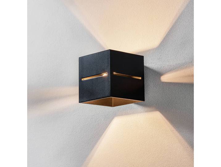 Wandlampe Top SOLLUX LIGHTING, dimmbar, schwarz, für Wohn- / Esszimmer, Aluminium, Modern, Wandleuchte, Wandlampe Innen