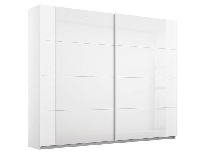 Rauch Möbel Schwebetürenschrank, Weiss, Weiss Hochglanz, Glas, Holzwerkstoff, 2 Fächer, 226x210x62 cm, Blauer Engel, Goldenes M, Made in Germany, Schlafzimmer, Komplette Schlafzimmer und Serien, Schlafzimmerserie