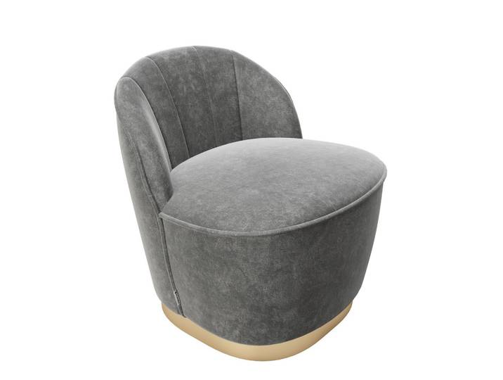 PLAYBOY Cocktailsessel Stella Vintage-Look Samt Anthrazit
