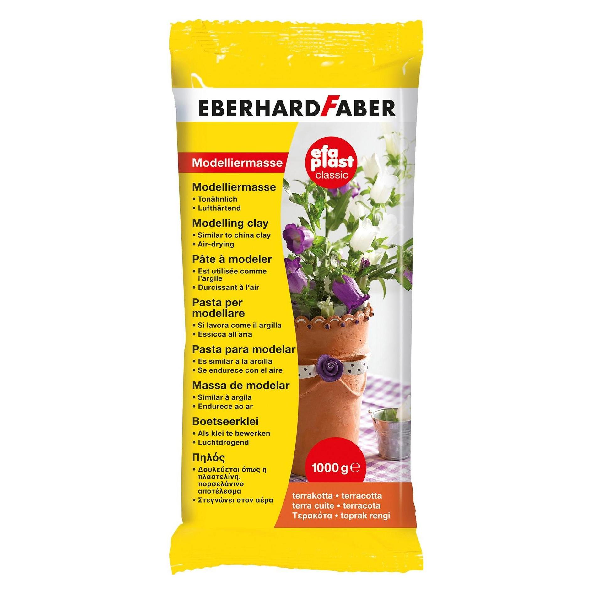 EberhardFaber Modelliermasse EFA PLAST Classic 1 kg, Terrakotta (570183)