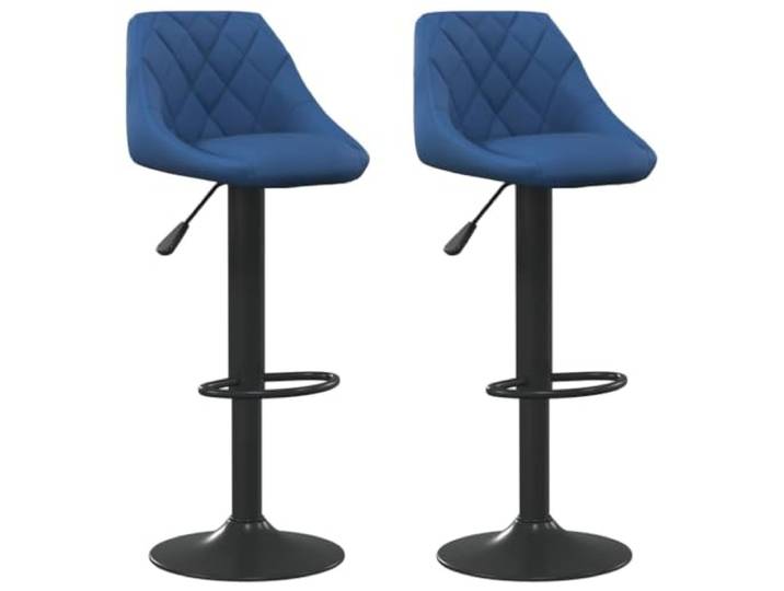 GHVBNMF Barhocker 2er Set Blau Samt Höhenverstellbar Drehbar für Küche Modernes Design mit samtigem Bezug und schwarzem Stahlgestell für Esszimmer, Kochinsel oder Hausbar.