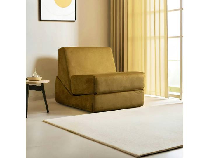 Fauteuil / Chauffeuse convertible SAPPO - Moutarde