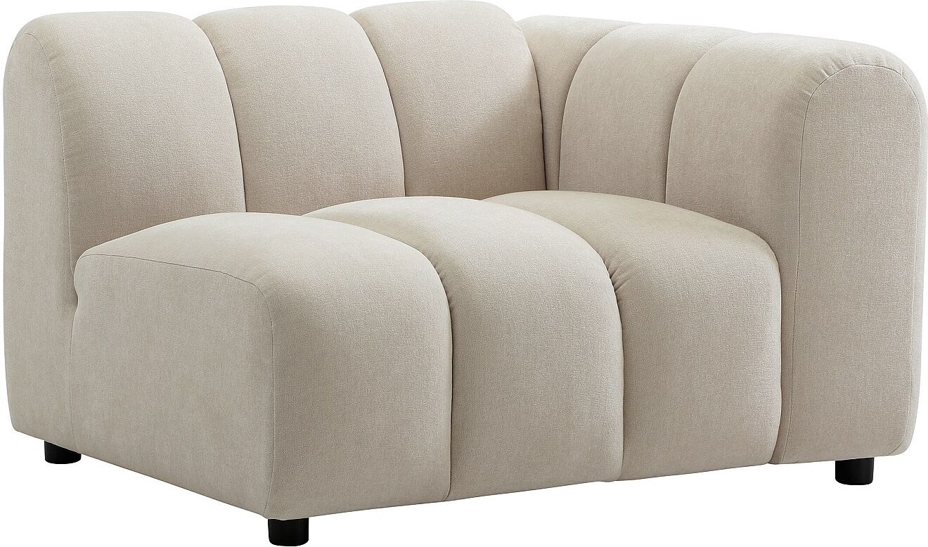 Vente-unique Rechtes Eckelement aus Strukturstoff in Beige JUTINI