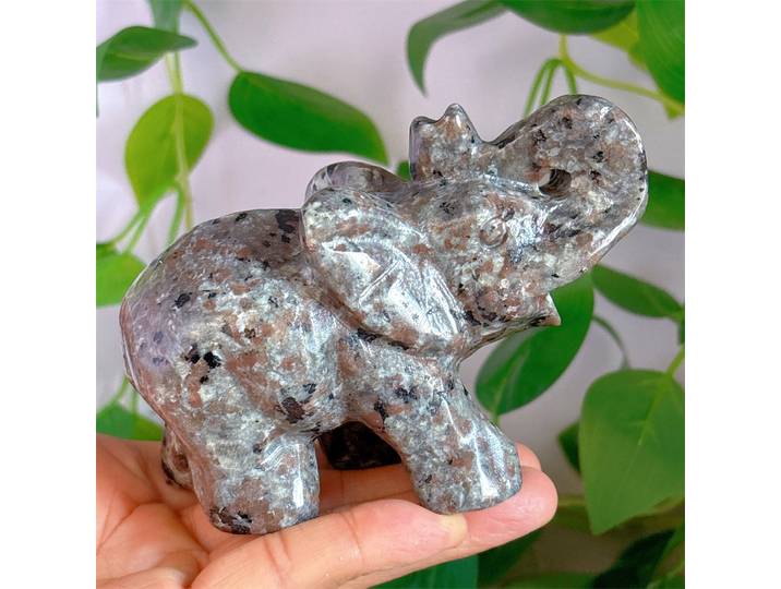 Cristal d'éléphant Yooperlite, pierre naturelle, minéraux de quartz, objets de décoration pour la maison, cadeaux Reiki, guérison énergétique, porte-bonheur, amour et prospérité