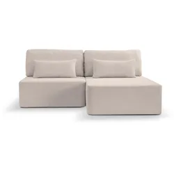 Ecksofa Amsterix Graubeige Schlaffunktion