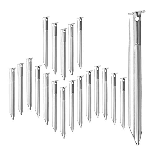 Relaxdays Tentharing Set van 20 stuks, V-vorm, Staal, Zilver, Lengte: 18 cm