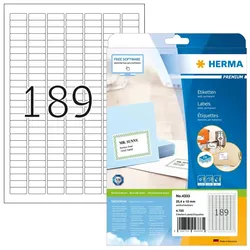 HERMA Etiketten Premium A4 25.4x10 mm weiß Papier matt 4725 St.
