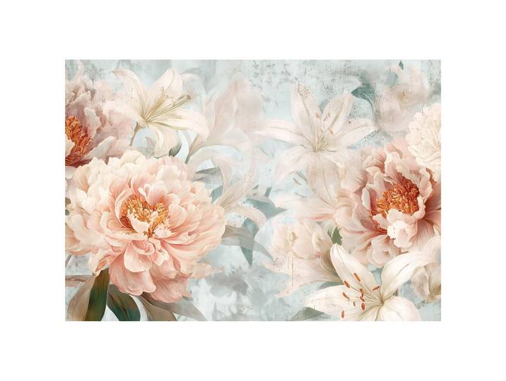 FOTOTAPETE Blumen Pfingstrosen Beige 250x175 cm