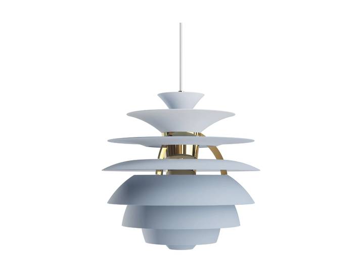 Louis Poulsen PH Snowball Pendelleuchte Dusty blue-brass