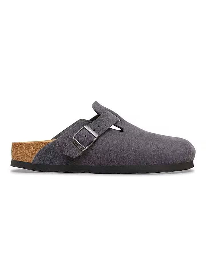 Birkenstock Leder-Clogs "Boston" in Anthrazit - 41