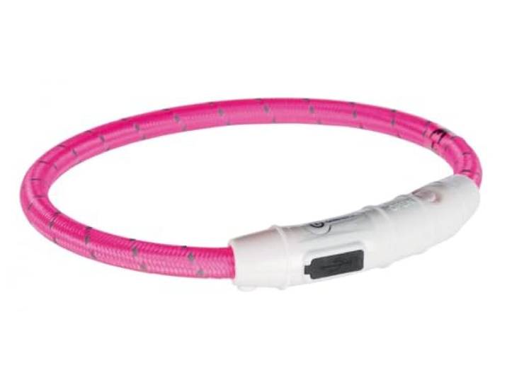 TRIXIE Flitslichtring USB XS - S (35 cm/ø 7 mm) roze