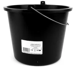 Baueimer 5L Garteneimer PVC Mörtelkübel Wassereimer Mörteleimer Eimer Kübel Maurereimer Putzeimer schwarz DV-5671