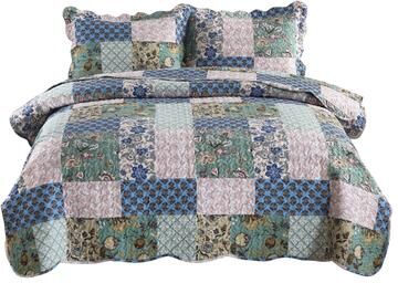 MarCielo Polyester Printed Quilt Bedspread Set B026