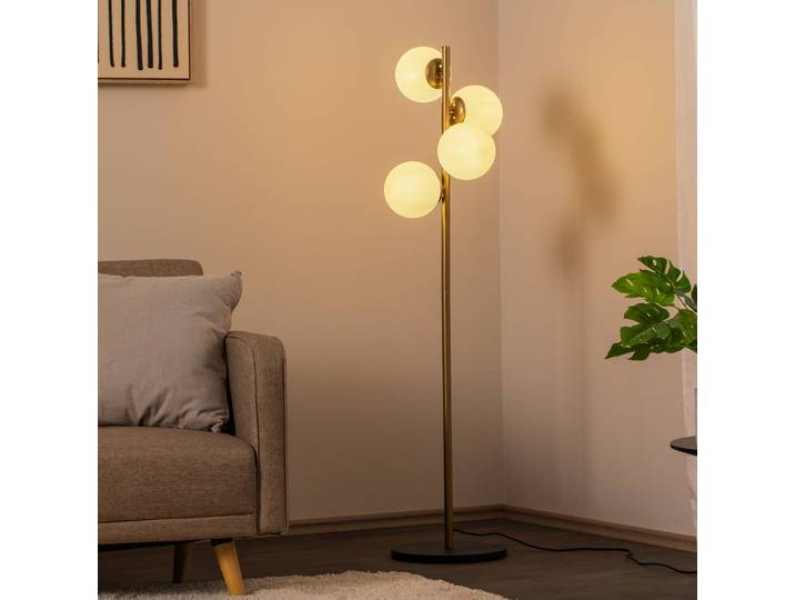 Stehlampe Faze Opviq, messing / gold, für Wohn- / Esszimmer, Metall, Stehlampe