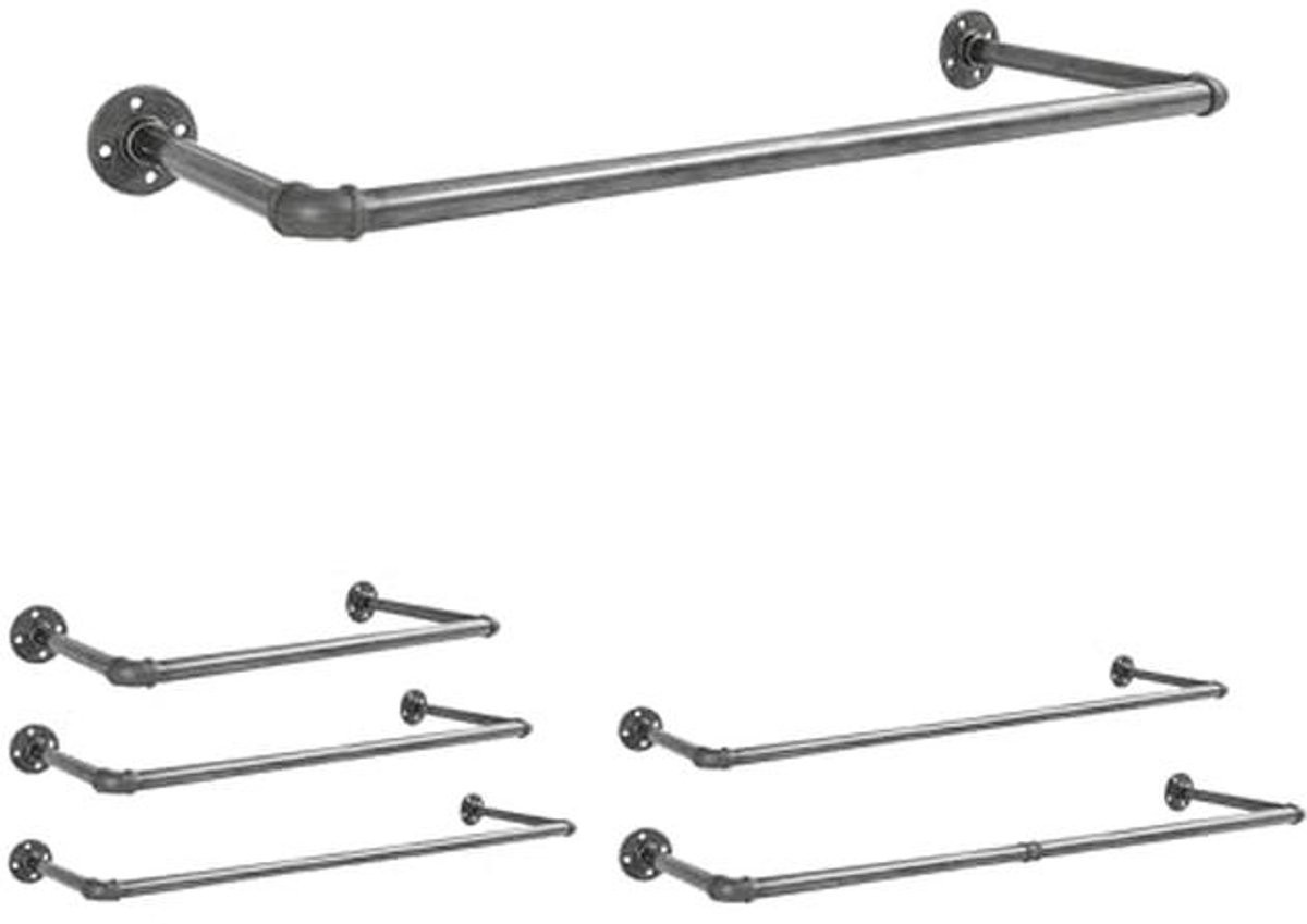 Industrieel Wandmontage Kledingrek met Stalen Kledingrails voor jouw DIY Garderobe