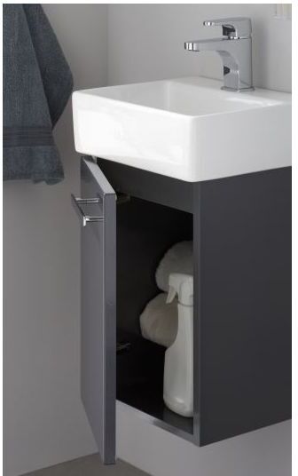 Artiqua Serie 831 Waschtischunterschrank 831-WUT-CM01-R, weiss-glanz, rechts