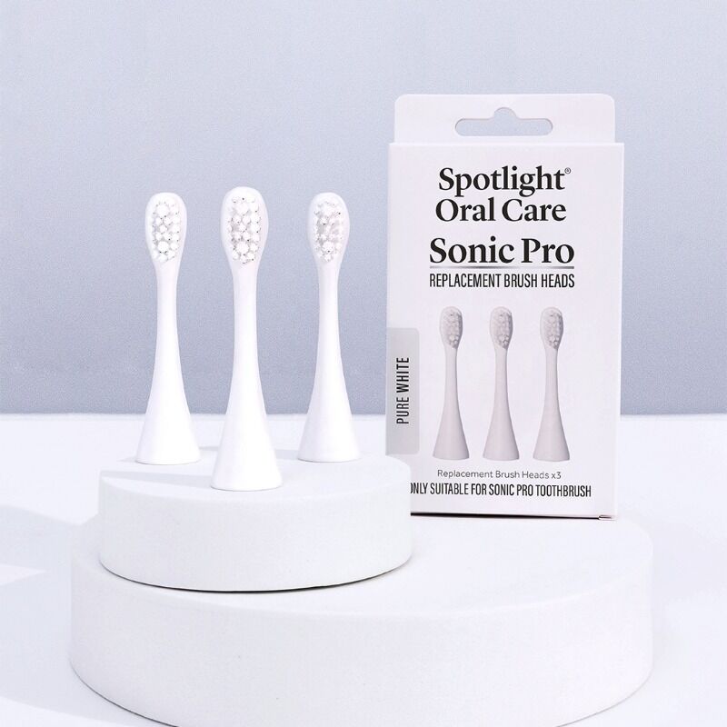 Care+ Spotlight Oral Care Sonic Pro Toothbrush Replacement Heads - White