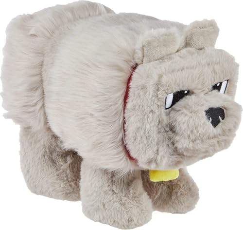 Mattel Minecraft Dennis de wolf pluche knuffel, 20 cm
