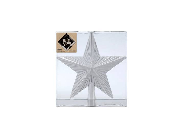 Christbaumschmuck Holly & Jolly Baumspitze Shellac 20 cm , weiß, H:20cm, Weihnachtsbaumschmuck, Christbaumschmuck