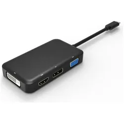 MicroConnect USB3.1CCOM10 USB C DVI-D (USB-C), Dockingstation + USB Hub, Schwarz