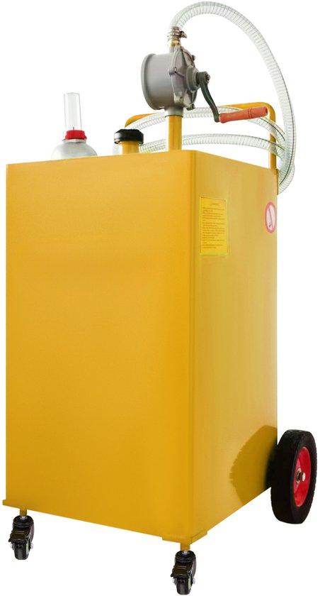 35-Liter-Rollcage-Tank mit Handpumpe, gelb, für Autos, Traktoren, Landfahrzeuge, Boote und mehr