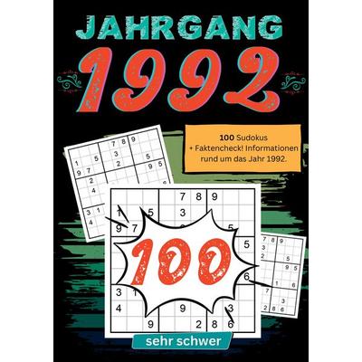 1992- Rätselspaß und Zeitreise, Taschenbuch von Sudoku Jahrbücher, Tredition, 978-3-384-17407-9