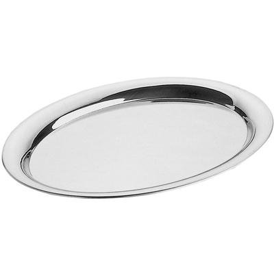 Tablett PINTINOX "Vassoi", silber (edelstahlfarben), Ø:29cm, Edelstahl 18/10, Tabletts, oval, ideal zum Anzurichten und Servieren