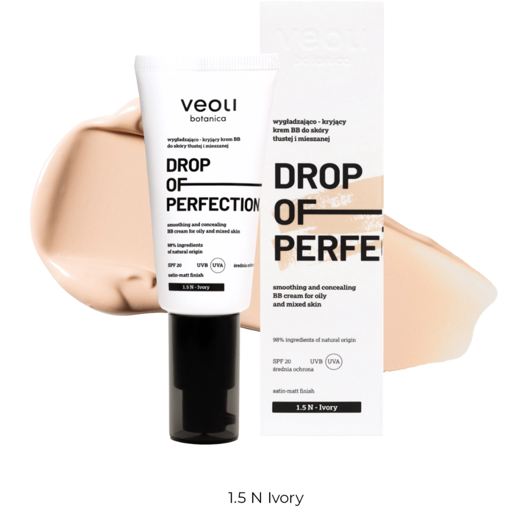 Veoli Botanica Gota de perfección BB Cream para pieles grasas y mixtas 30mL 1.5 Ivory SPF20