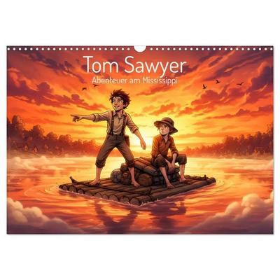 Tom Sawyer – Abenteuer am Mississippi (Wandkalender 2027 DIN A3 quer), CALVENDO Monatskalender