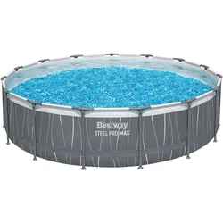 Bestway Steel Pro MAX™ Frame Pool Komplett-Set mit Filterpumpe Ø 457 x 107 cm, LED-Design