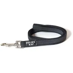 Julius-K9 Gummierte Leine mit Schlaufe Schwarz - Grau Grösse 5 (5, Hund, Allgemein), Halsband + Leine