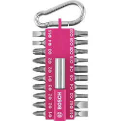 Bosch 21-teiliges Schrauberbit-Set mit Snap-hook (pink) Ausstellerversion - 2607012000
