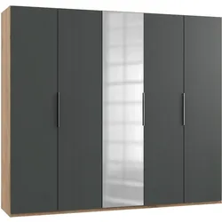 Drehtürenschrank Level 36A mit Spiegel ca.250cm Graphitfarben