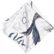 C&F Home "20"" x 20"" Sister Sirens Napkin Set of 6 Napkins White and Blue Mermaid Pattern Coastal Nautical Beach Themed Cotton - 20"" x 20"""