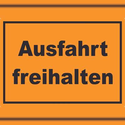 HB-Druck Ausfahrt freihalten Aufkleber schwarz-orange A1 (594x841mm)