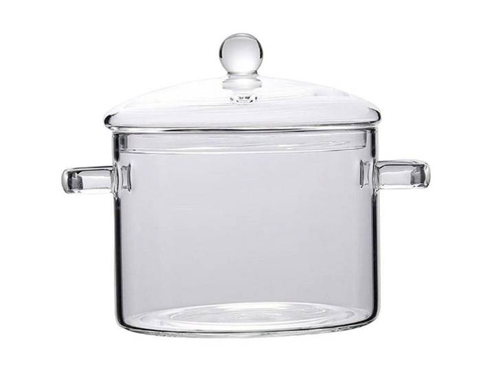 FELIXLEO Suppentopf Hitzebeständiger Glastopf mit Deckel, Glaskochtopf für Herd, (4-tlg)