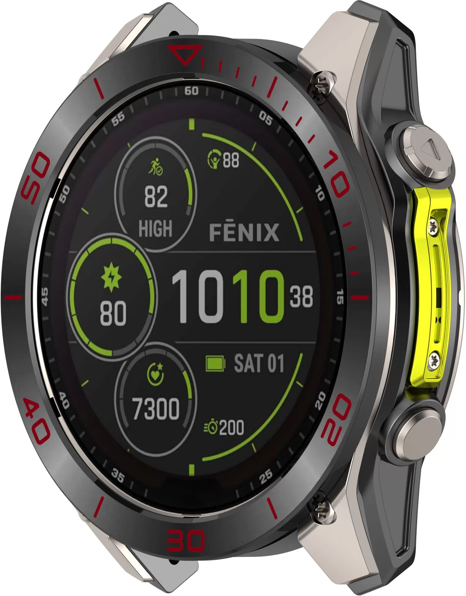 INF Premium Garmin Tactix 8 AMOLED Lünette - Schwarz & Roter Akzent
