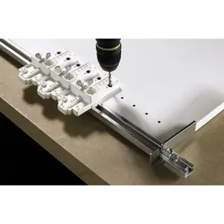 Bohrlehren-Schiene, 1500mm, Exakta 15328, für Bohrkörper, 2 Anschläge