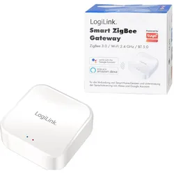 LogiLink Wi-Fi Smart Zigbee Gateway, für alle smarten Zigbee-Produkte,Tuya kompatibel, Weiss, Smart Home Hub, Weiss