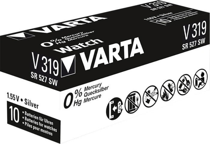 Varta SR64 V319 Silberoxid Knopfzellen Batterie 1,55 V 10er Pack