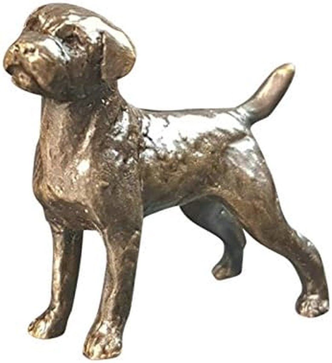 Bronzen Miniatuur Hond Beeldje - Gedetailleerde Decoratieve Sculptuur voor op Tafel