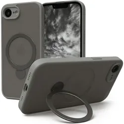 EAZY CASE Case MagSafe Rotation Ring für iPhone 16e (Apple iPhone 16e), Smartphone Hülle, Grau