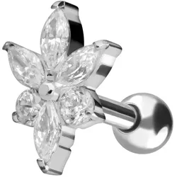 Titan Ohrpiercing KRISTALLBLÜTE