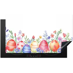 HERDABDECKPLATTE Blumengarten - Bunt - Eier Induktionsschutz 91.6x52.7 cm