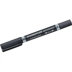 STAEDTLER Permanentmarker Lumocolor permanent duo schwarz Packung mit 10 Stück